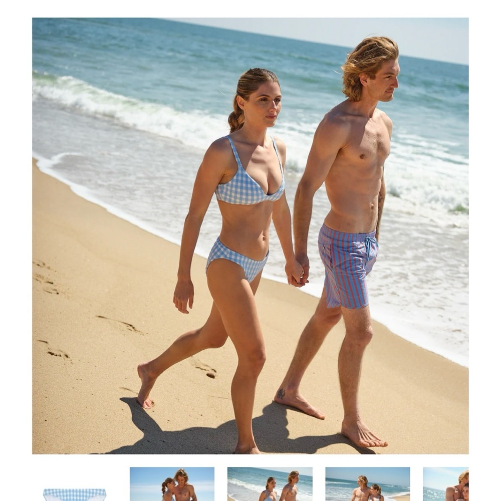 Blue Gingham Bikini Set - Picture 2 of 6